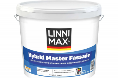 Краска силикон модифицированная для наружных работ LINNIMAX Hybrid Master Fassade / Гибрид Мастер Фа (База 3 (9,4 л)) Краска силикон модифицированная для наружных работ LINNIMAX Hybrid Master Fassade / Гибрид Мастер Фа (База 3 (9,4 л))
