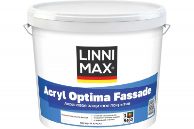 Краска водно-дисперсионная для наружных работ LINNIMAX Acryl Optima Fassade / ЛИННИМАКС Оптима Фасад (11 л) Краска водно-дисперсионная для наружных работ LINNIMAX Acryl Optima Fassade / ЛИННИМАКС Оптима Фасад (11 л)
