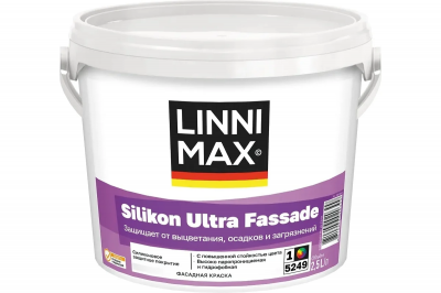 Краска силиконовая для наружных работ LINNIMAX Silikon Ultra Fassade/ЛИННИМАКС Силикон Ультра Фасад (2,5 л) Краска силиконовая для наружных работ LINNIMAX Silikon Ultra Fassade/ЛИННИМАКС Силикон Ультра Фасад (2,5 л)