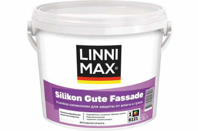 Краска силикон модифицированная для наружных работ LINNIMAX Silikon Gute Fassade/Силикон Гуте Фасад (2,5 л) Краска силикон модифицированная для наружных работ LINNIMAX Silikon Gute Fassade/Силикон Гуте Фасад (2,5 л)