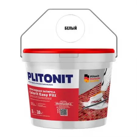 Затирка эпоксидная трёхкомпонентная PLITONIT Colorit EasyFill (96 шт/пал) (белый, 1 кг)  - превью